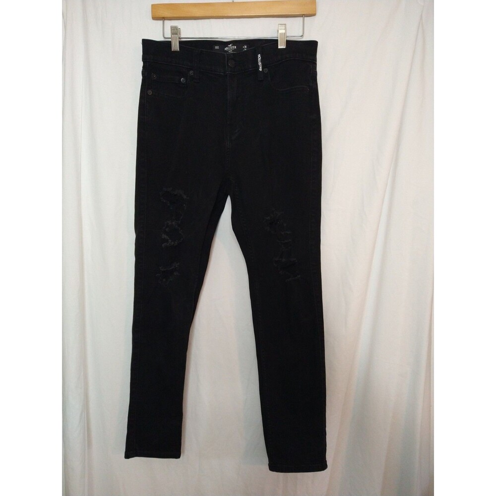 Hollister Taper Skinny Distressed Jeans Mens Size 30 Black
